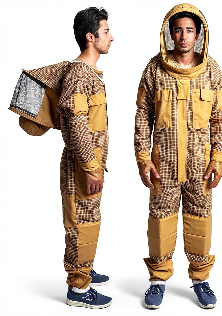 'Mount Helicon Beekeeping Suit in use during hive inspection'