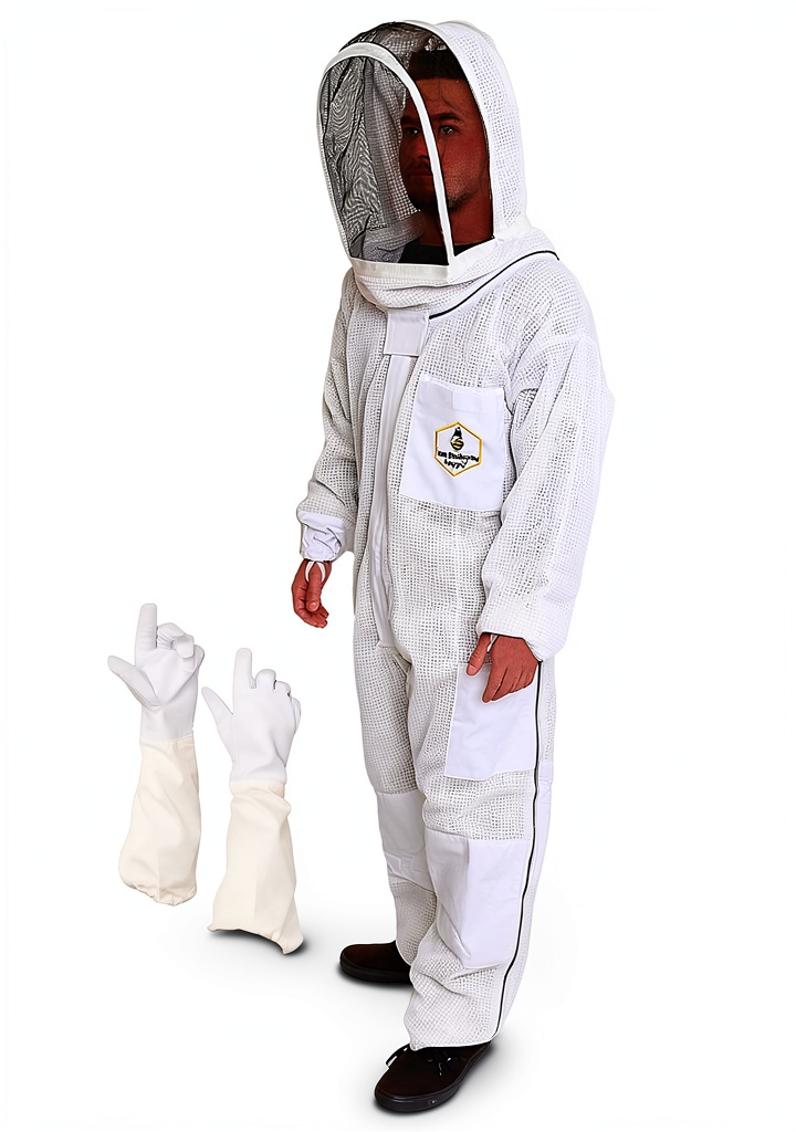 FOREST BEEKEEPING SUPPLY suit worn during hive inspection