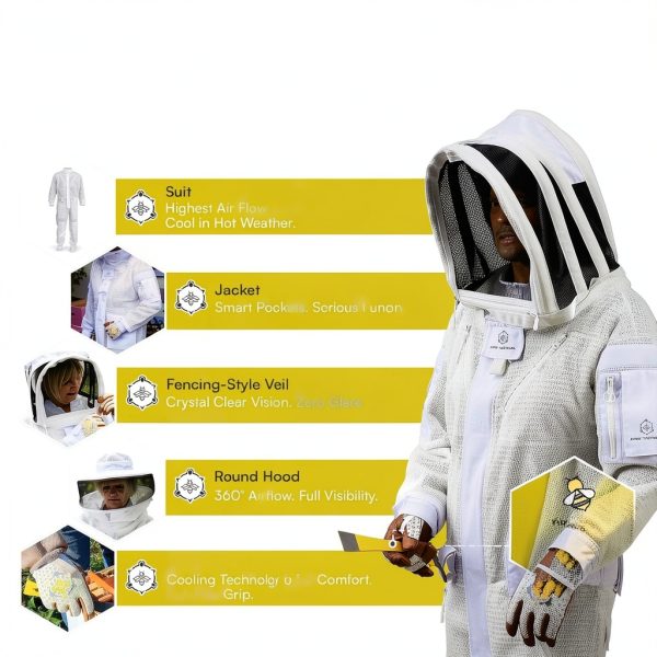 Apis Tactical Beekeeping Hood Zipper Closure Round Veil-6