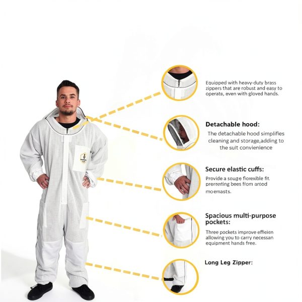 Forest Beekeeping Suit Clear Veil Durable Unisex Sizes-2