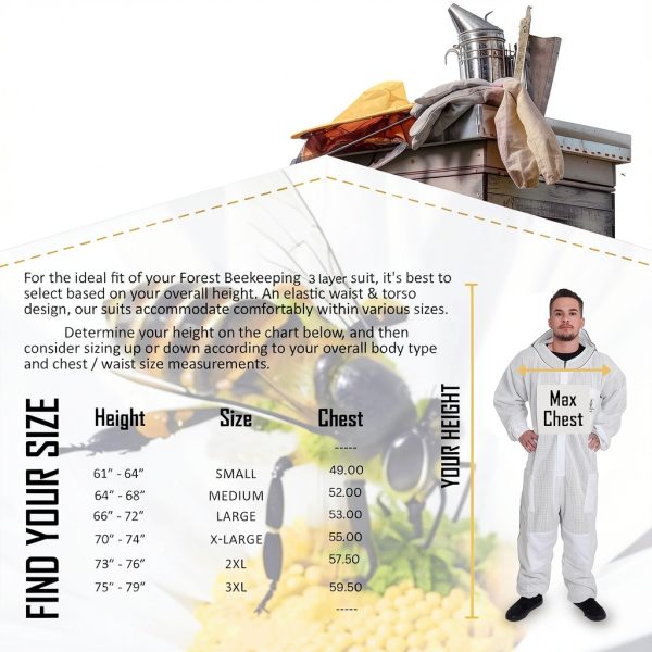 FOREST BEEKEEPING SUPPLY Suit Clear Veil Durable Unisex-3