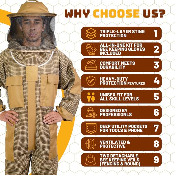 Mount Helicon Beekeeping Suit Ventilated Unisex Professional-5