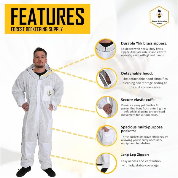 Forest Beekeeping Supply Suit Clear Veil Durable Unisex-2