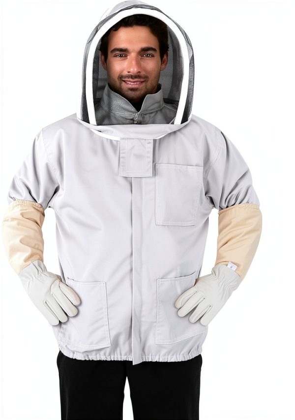 ZMHBKPS Beekeeping Jacket Protective Cotton Polyester White-0
