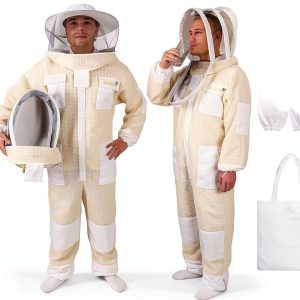 WOEden Beekeeping Suit Durable Cotton Mesh Detachable Veil-0