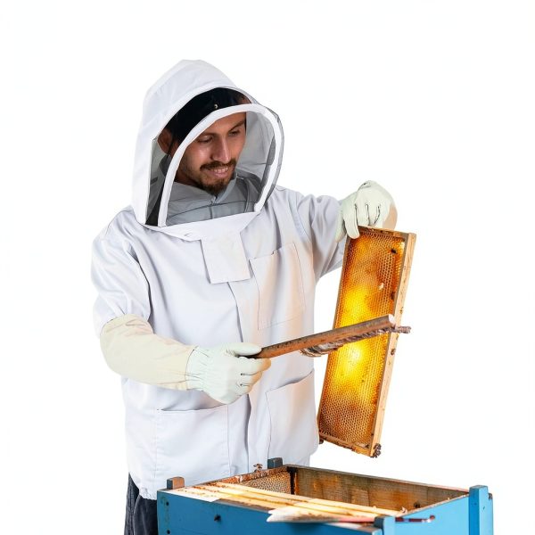 ZMHBKPS Beekeeping Jacket Protective Cotton Polyester White-5