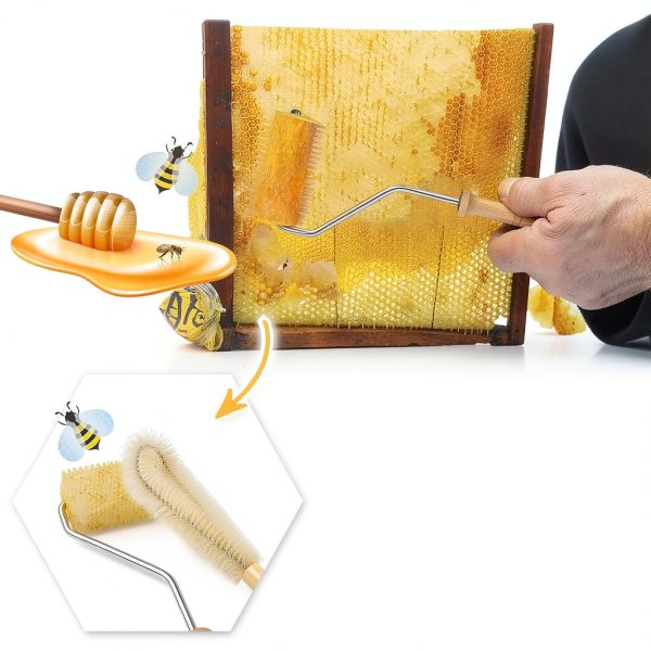 Elesunory Honey Extractor Durable Plastic Wooden Handle-5