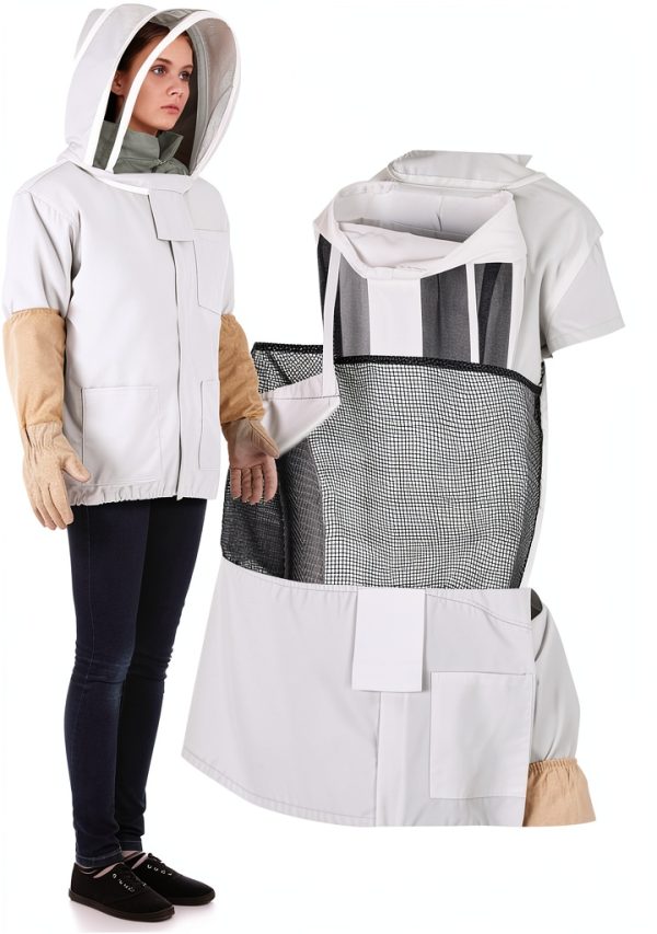 ZMHBKPS Beekeeping Jacket Protective Cotton Polyester White-1