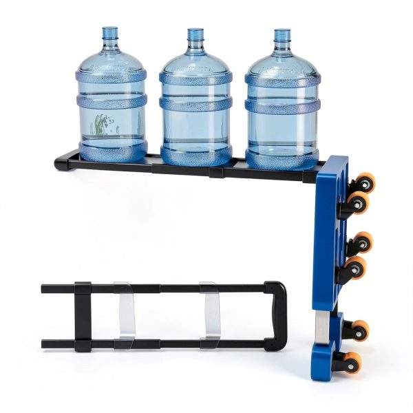 Rolling Cart CLLXDZ Quick Fold 6 Wheel Utility Cart 400lb Load Blue-4