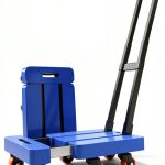 Rolling Cart CLLXDZ Quick Fold 6 Wheel Utility Cart 400lb Load Blue-0