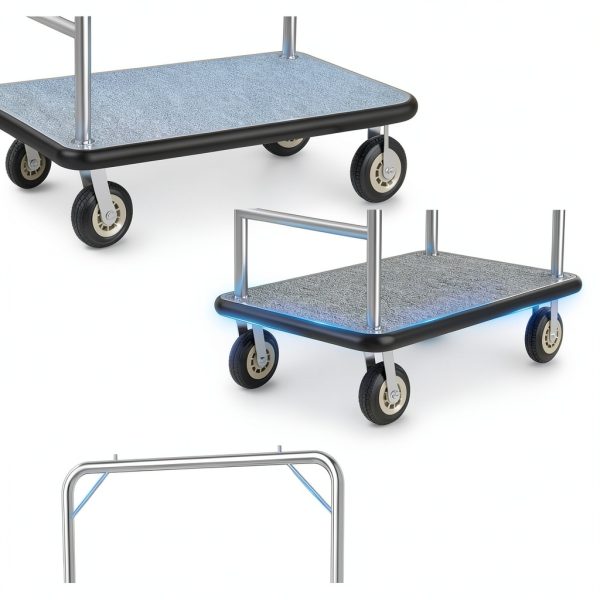 VitaCu Commercial Luggage Cart with Clothing Rack 1300lb Capacity-4