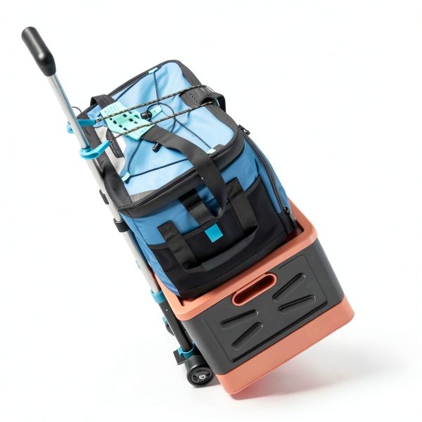 Acroma Foldable Luggage Cart HT0032 Blue Black Lightweight Portable-3