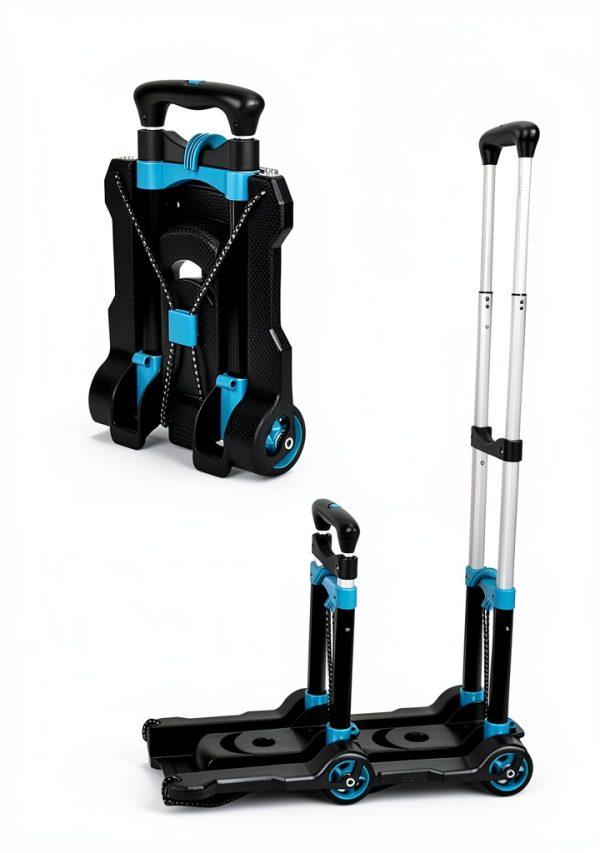 Acroma Foldable Luggage Cart HT0032 Blue Black Lightweight Portable-2