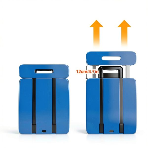 Rolling Cart CLLXDZ Quick Fold 6 Wheel Utility Cart 400lb Load Blue-3