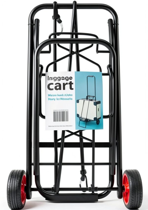 Kole Imports Portable Metal Luggage Cart OC643 5‑Bag Capacity-0