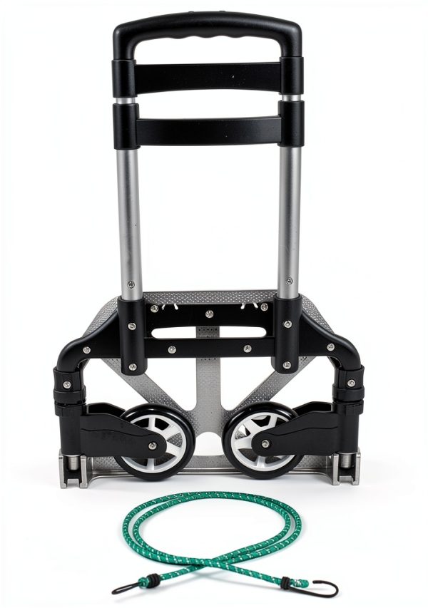 KASOM Aluminum Luggage Cart Black Foldable 2‑Wheel 165lb Capacity-0
