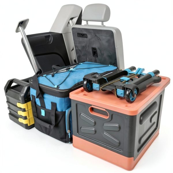 Acroma Foldable Luggage Cart HT0032 Blue Black Lightweight Portable-1