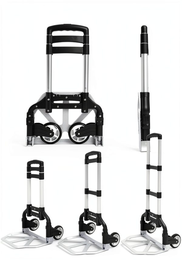 KASOM Aluminum Luggage Cart Black Foldable 2‑Wheel 165lb Capacity-1