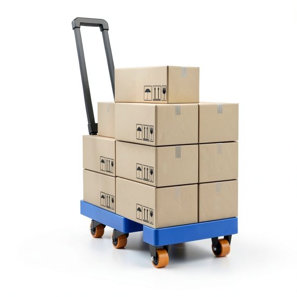 Rolling Cart CLLXDZ Quick Fold 6 Wheel Utility Cart 400lb Load Blue-1