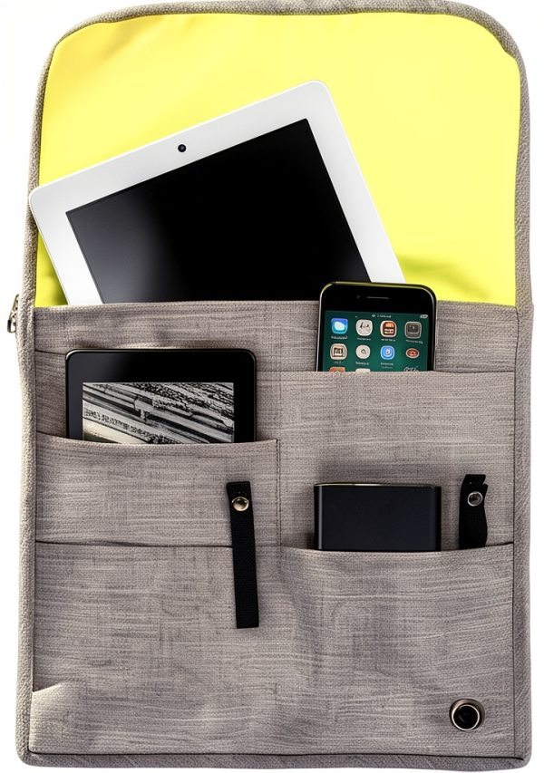 SO~MINE Airplane Pocket Organizer | Tray Table Cover | In Flight Seat Back Organizer Bag | Commuter Essential Travel Bag | Media Pouch For Flying | Travel Gift | Attaches To Luggage-0