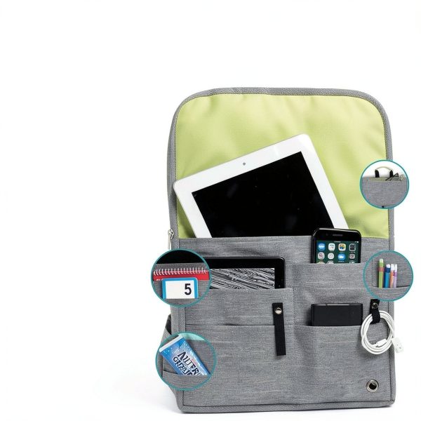 SO~MINE Airplane Pocket Organizer | Tray Table Cover | In Flight Seat Back Organizer Bag | Commuter Essential Travel Bag | Media Pouch For Flying | Travel Gift | Attaches To Luggage-2