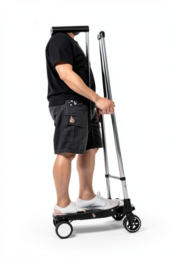 Japard Luggage Cart with 2 Wheels Foldable, Purse Trolley, Portable Travel Dolly Compact Air Travel Loadable 55 lbs, Smallest Folding Carrying Cart Light Weight-7