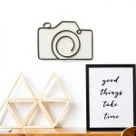 Metal Camera Wall Decor Hicarer Wire Sign 6.69 x 4.92 Inch Black-0