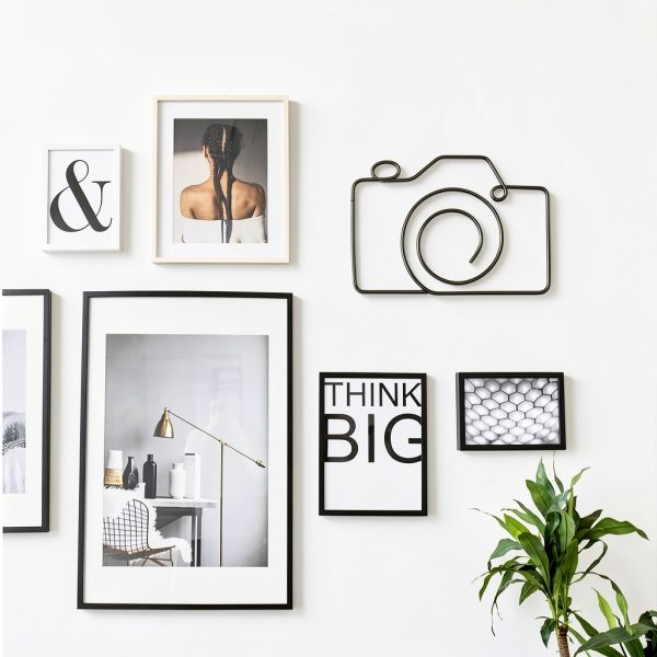 Metal Camera Wall Decor Hicarer Wire Sign 6.69 x 4.92 Inch Black-2