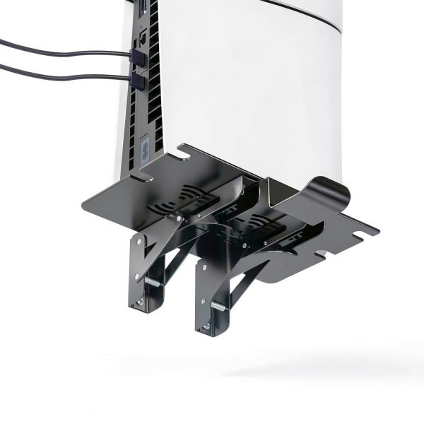 Aluminum Alloy Foldable Wall Mount Shelf for PS5 Controllers Black-1
