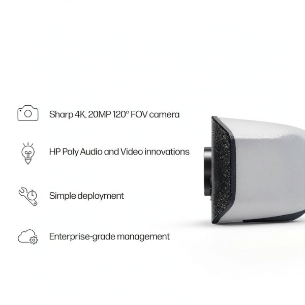 Poly Studio V12 – USB Video Bar for Small Rooms - 4K 20MP Camera, AI-Enhanced Audio, Noise Cancellation, Poly Lens Management - Microsoft Teams, Zoom & Google Meet Compatible - Thoughtfully Made-0