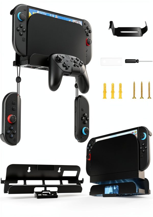 GLDRAM Wall Mount Stand for Nintendo Switch 2 Metal Shelf with Storage-0
