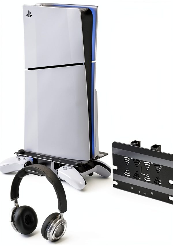 Aluminum Alloy Foldable Wall Mount Shelf for PS5 Controllers Black-0