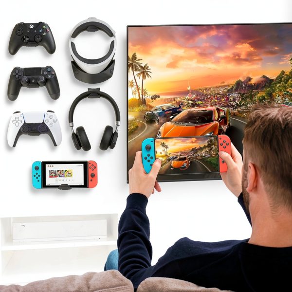Controller Wall Mount HUIJUTCHEN ABS Holder Adhesive/Screw 6 Pack-6