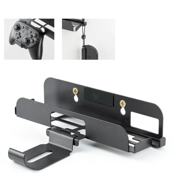 GLDRAM Wall Mount Stand for Nintendo Switch 2 Metal Shelf with Storage-4