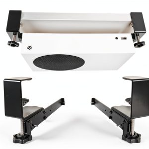 Under Desk Mount for Xbox Series S(Strong clamp Installation,Tool-Free,No Drill,No Tape,Enduring Paint Finish,Compatible with Xbox Series S,Black)-0