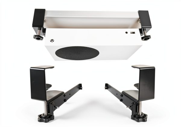 Under Desk Mount for Xbox Series S(Strong clamp Installation,Tool-Free,No Drill,No Tape,Enduring Paint Finish,Compatible with Xbox Series S,Black)-0