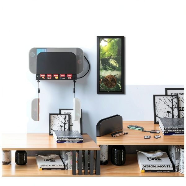 3D Printed Wall Mount Stand Actottosms for Switch 2 Black Shelf-3